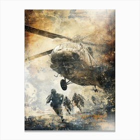 Poster Helicopter Military Illustration Art 02 Canvas Print