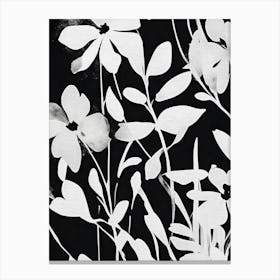 Black and White Flowers Botanical Floral Artwork Canvas Print
