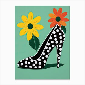 High Heeled Shoe and Flowers 2 Canvas Print