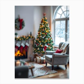 Christmas In The Living Room 2 Canvas Print