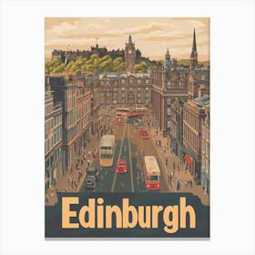 Aihrgdesign A Classic 1960s Travel Poster For Edinburgh 1 Canvas Print