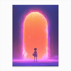 Doorway Anime Colorful Modern Illustration Canvas Print