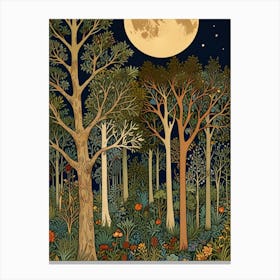 Full Moon In The Forest Canvas Print