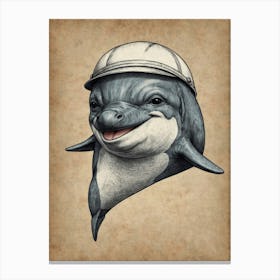 Dolphin In A Helmet Canvas Print