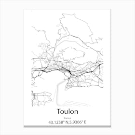 Toulon,France Minimalist Map Canvas Print