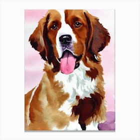 Clumber Spaniel 2 Watercolour dog Canvas Print