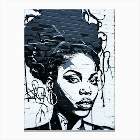 Graffiti Mural Of Beautiful Black Woman 97 Canvas Print