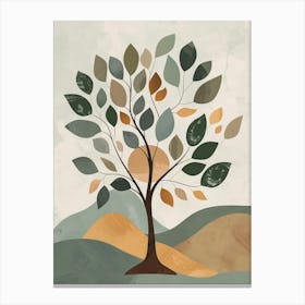 Pear Tree Minimal Japandi Illustration 4 Canvas Print