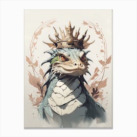 Basilisk Wearing A Crown Canvas Print