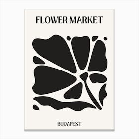 B&W Flower Market Poster Budapest Canvas Print