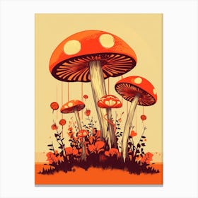 Retro Mushrooms 2 Canvas Print