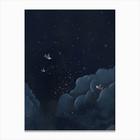 Birds In The Night Sky Canvas Print