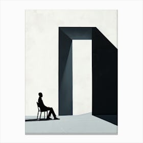 Man In A Chair, Minimalism 1 Canvas Print