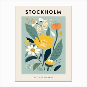 Flower Market Poster Stockholm Sweden Canvas Print