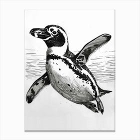 African Penguin Swimming 3 Canvas Print