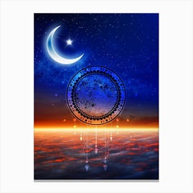 Moon And Stars In The Sky - Mystic Moon poster #2 Canvas Print