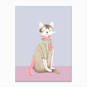 Cute Fashion Cat Canvas Print