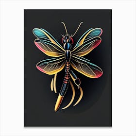 Black Saddlebags Dragonfly Tattoo 1 Canvas Print