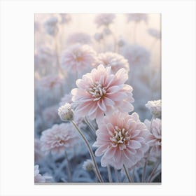 Frosty Botanical Zinnia 1 Canvas Print