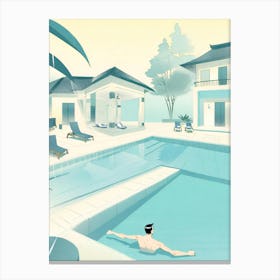 Illustration Of A Swimming Pool blue Canvas Print