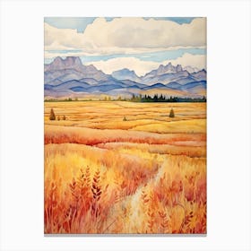 Autumn National Park Painting Grand Teton National Park Wyoming Usa 3 Canvas Print