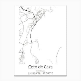 Coto De Caza,United States Minimalist Map Canvas Print