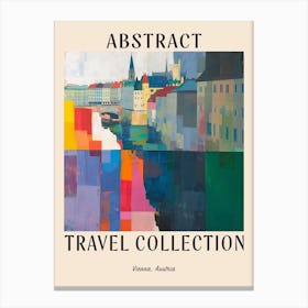 Abstract Travel Collection Poster Vienna Austria 3 Canvas Print