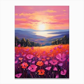 Poppies At Sunset Canvas Print