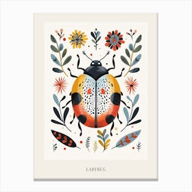 Colourful Insect Illustration Ladybug 15 Poster Canvas Print