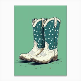 Cowgirl Boots Green 3 Canvas Print