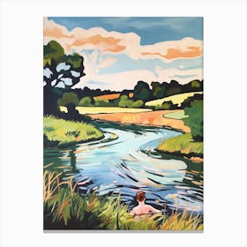 Wild Swimming At River Stou Dorset 2 Canvas Print