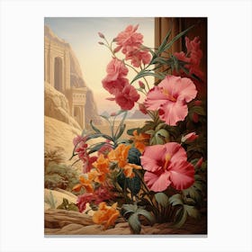 Hibiscus Flower Victorian Style 2 Canvas Print