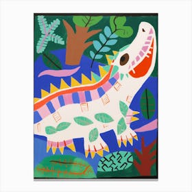 Maximalist Animal Painting Crocodile 3 Canvas Print