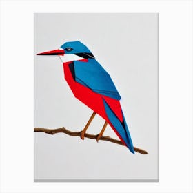Kingfisher Origami Bird Canvas Print