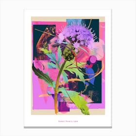 Queen Anne S Lace 2 Neon Flower Collage Poster Canvas Print