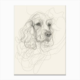 Cocker Spaniel Minimalist Line Art Monoline Illustration Canvas Print