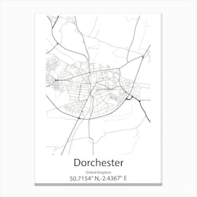 Dorchester,United Kingdom Minimalist Map Canvas Print