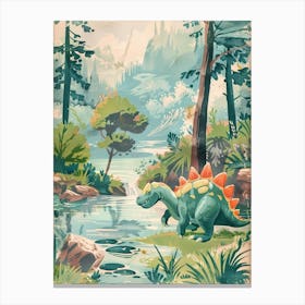 Stegosaurus Storybook Painting 1 Canvas Print