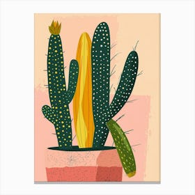 Cactus Plant Minimalist Illustration 8 Canvas Print