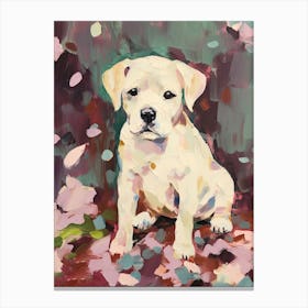 A Bull Terrier, Dog Painting, Impressionist 3 Canvas Print