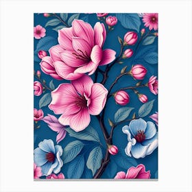 Wallpaper Floral Pattern Canvas Print