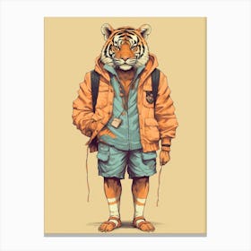 Tiger Illustrations Wearing A Romper 4 Canvas Print