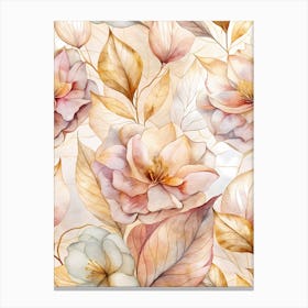 Watercolor Floral Pattern 11 Canvas Print