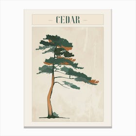 Cedar Tree Minimal Japandi Illustration 2 Poster Canvas Print
