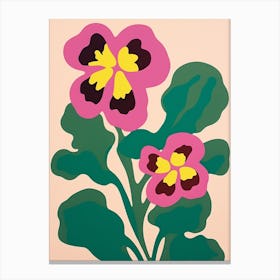 Cut Out Style Flower Art Wild Pansy Canvas Print