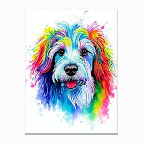 Bedlington Terrier Rainbow Oil Painting dog Canvas Print