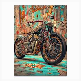 Vintage Colorful Scooter 2 Canvas Print