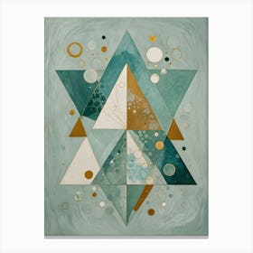 Geometric Triangles In Blue Canvas Print