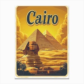 Aihrgdesign A Vintage Travel Poster Of Cairo 3 Canvas Print