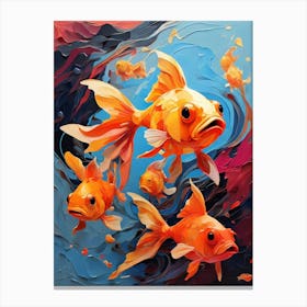 Default Abstract Painting Of A Cartoon Of Goldfish In Bright C 1 Canvas Print